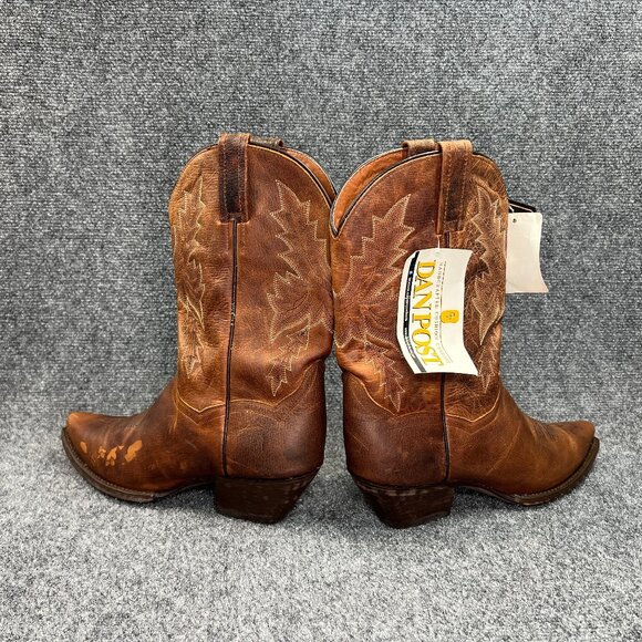 Dan Post Western Boots Women's Size 9 Brown Leather Snip Toe Cowboy Dancing Boot - Picture 8 of 16